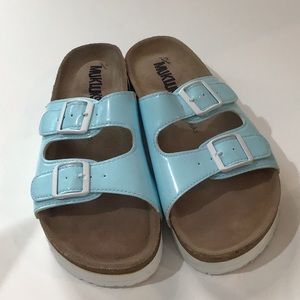 Mukluks Baby Blue Slip On Sandals Size 8